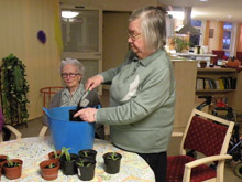 Gemeinsam wurden Blumensträuße kreiert